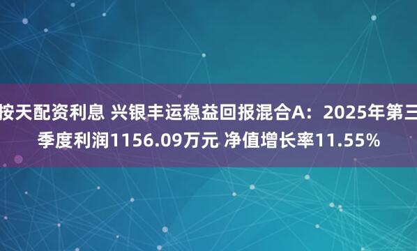 按天配资利息 兴银丰运稳益回报混合A：2025年第三季度利润1156.09万元 净值增长率11.55%